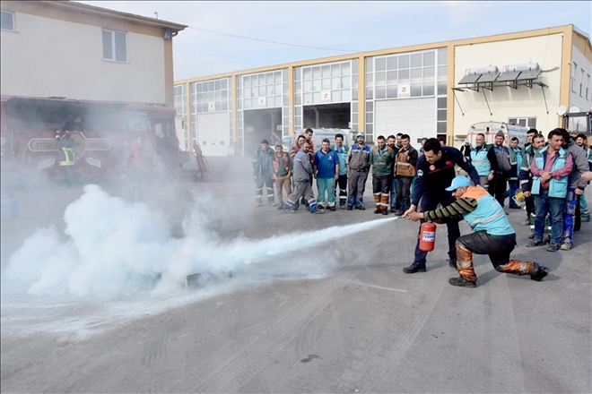 Kocasinan´ın atölyesinde nefes kesen yangın tatbikatı 