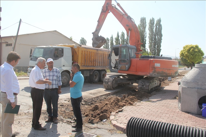 İncesu´da yağmur ve kar suyu tahliye kanalı yapım çalışması başladı 