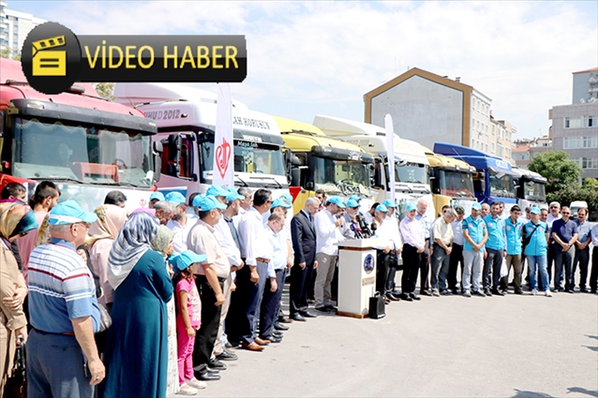 Kayseri´den 10 yardım tırı, dualarla uğurlandı 