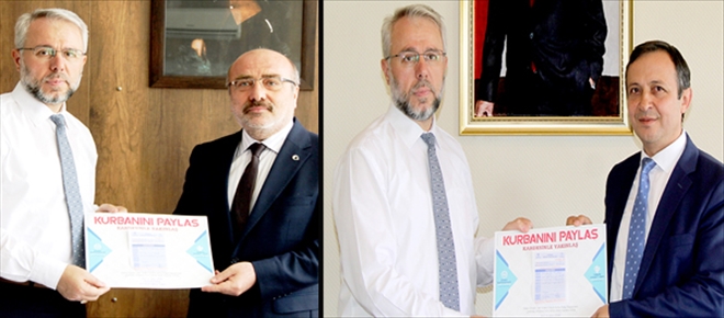 Erciyes ve Kayseri Üniversitesi Rektörlerinden Diyanet Vakfı´na Kurban Bağışı 