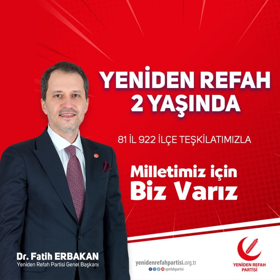 Dr. Fatih Erbakan’ın liderliğinde ve 99 Kurucu Üyemizin imzalarıyla Yeniden Refah Partimizi kurduk