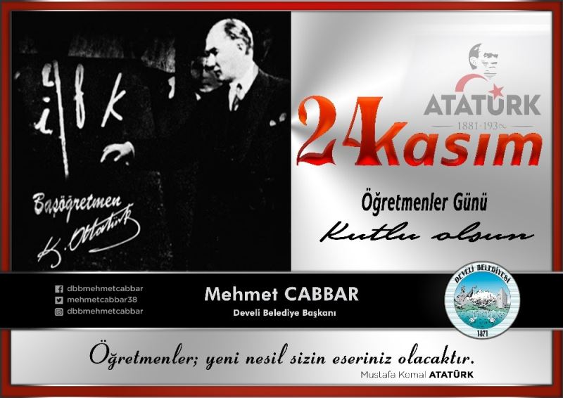 Başkan Mehmet Cabbar’dan 24 Kasım Öğretmenler Günü mesajı

