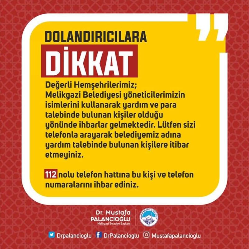 Palancıoğlu’ndan ’dolandırıcılık’ uyarısı
