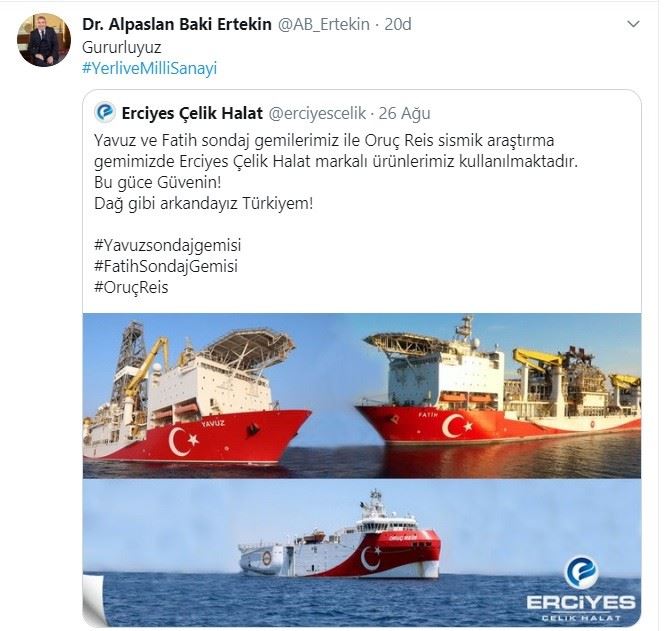 Yavuz, Fatih ve Oruç Reis gemilerinde Erciyes Çelik Halatları Kullanılıyor