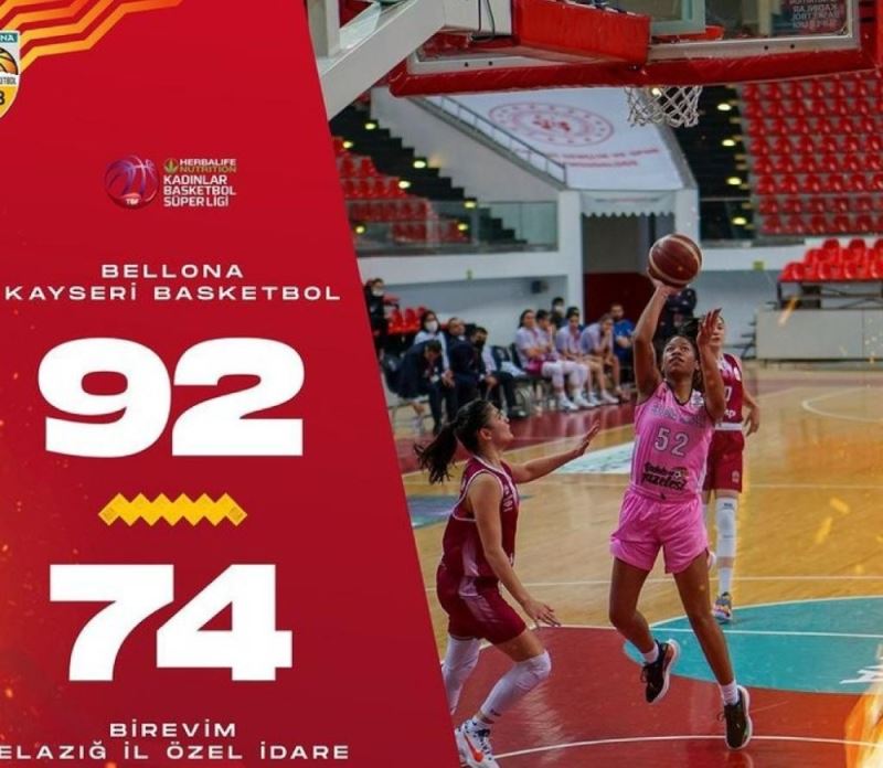 Bellona Kayseri Basketbol:92 - Bir Evim Elazığ Özel İdare: 74
