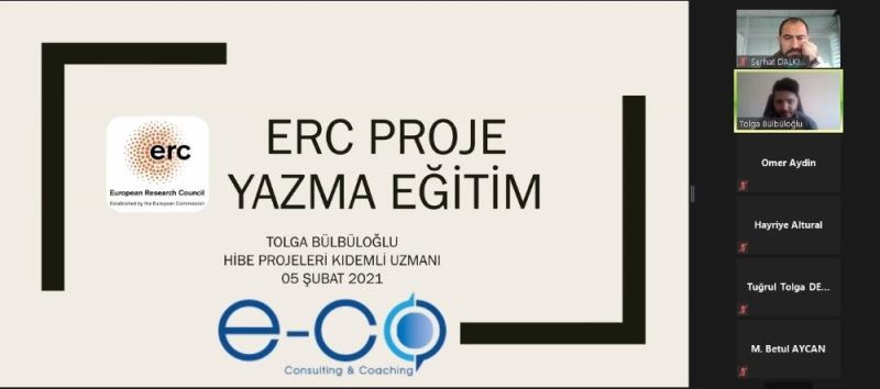 Erciyes Teknopark Tarafından ERC ile İlgili Uygulamalı Proje Yazma Eğitimi Düzenlendi

