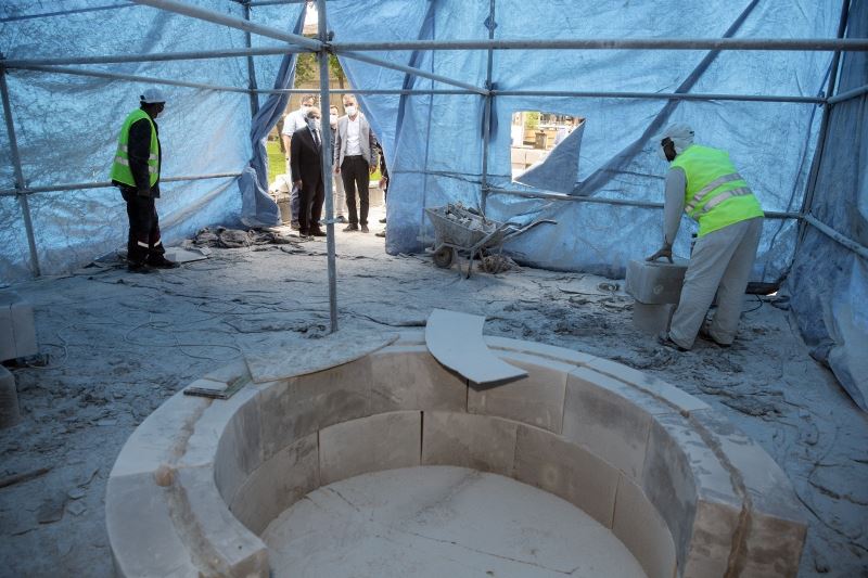 Başkan Büyükkılıç Seyyid Burhaneddin Cami Minaresi restoresini yerinde inceledi
