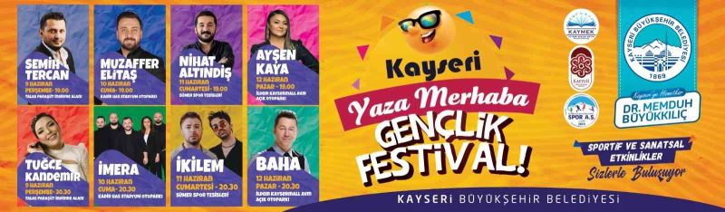 Büyükşehir’in “Yaza Merhaba Gençlik Festivali” başlıyor
