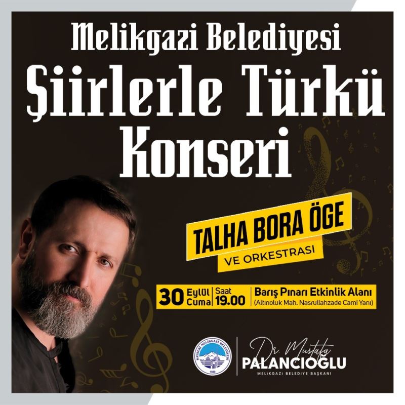 Melikgazi’de şiirlerle Türkü konseri
