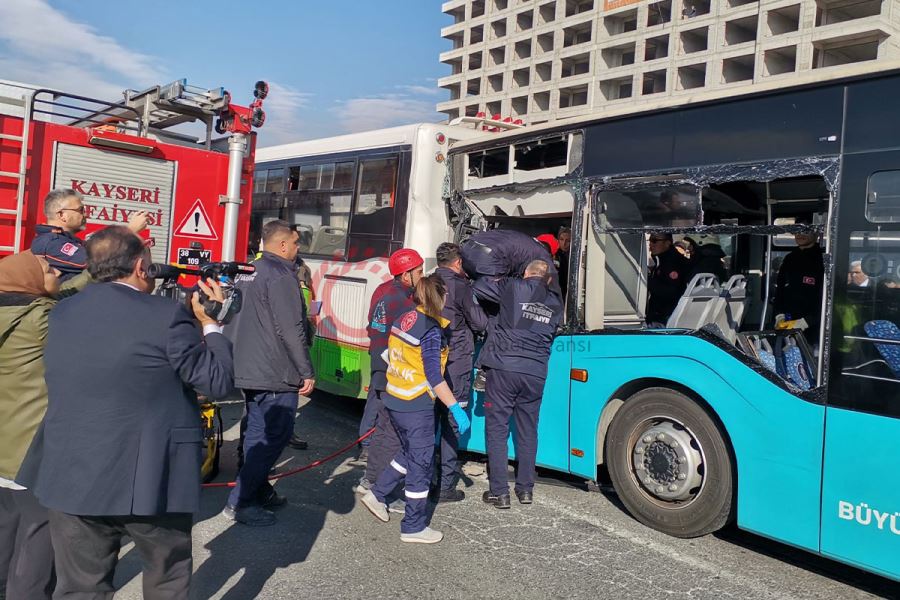 Kayseri’de 2 halk otobüsü çarpıştı: Çok sayıda yaralı var