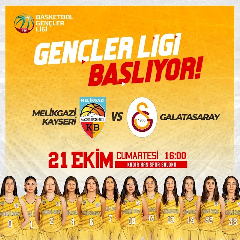 Melikgazi Basketbol’a Gençler Ligi’nde ilk rakip Galatasaray
