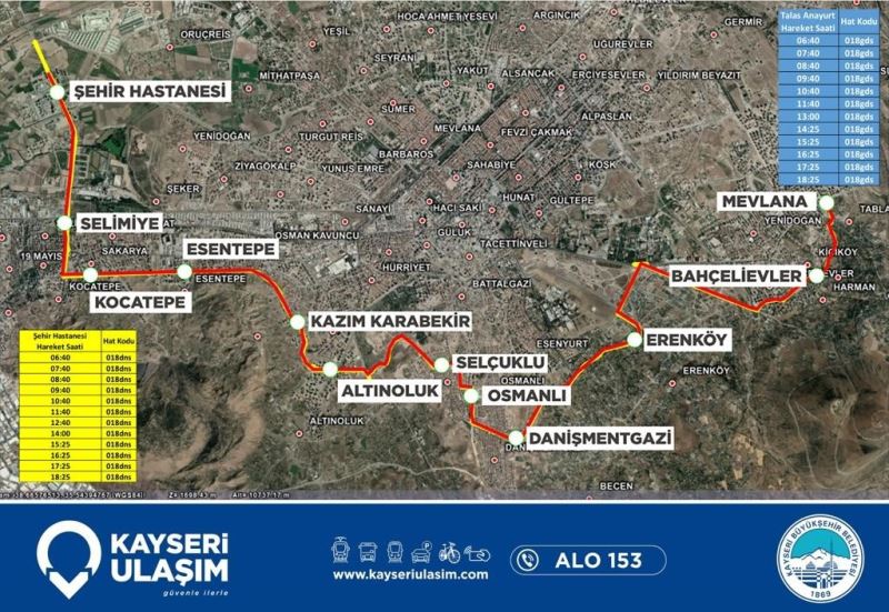 Kayseri Büyükşehir ulaşım ağını genişletiyor
