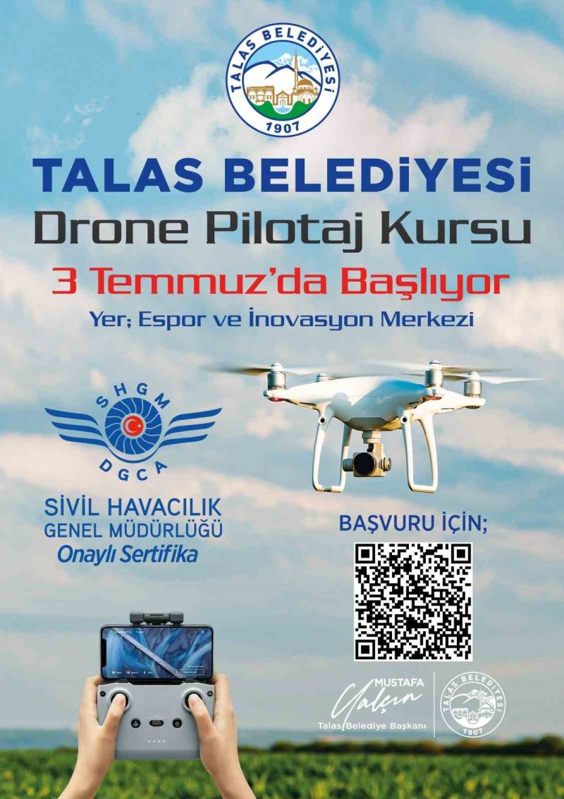 Talas Belediyesi’nden gençlere drone kursu
