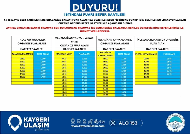 Büyükşehir’den dev İstihdam Fuarına ücretsiz ulaşım desteği
