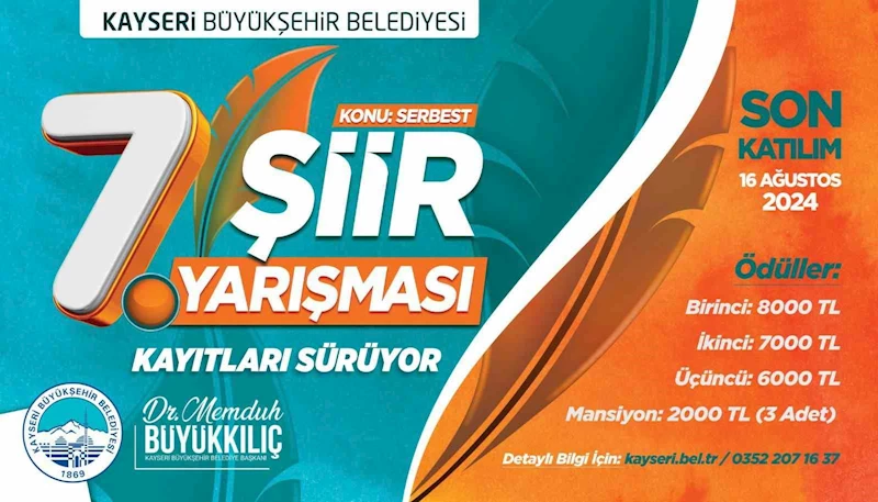 Şiir Yarışması’nın 7.’si için kayıtlar sürüyor
