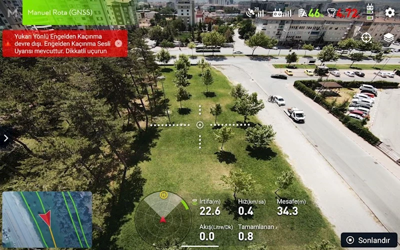 Kocasinan Belediyesi, açık alanları drone ile ilaçlıyor
