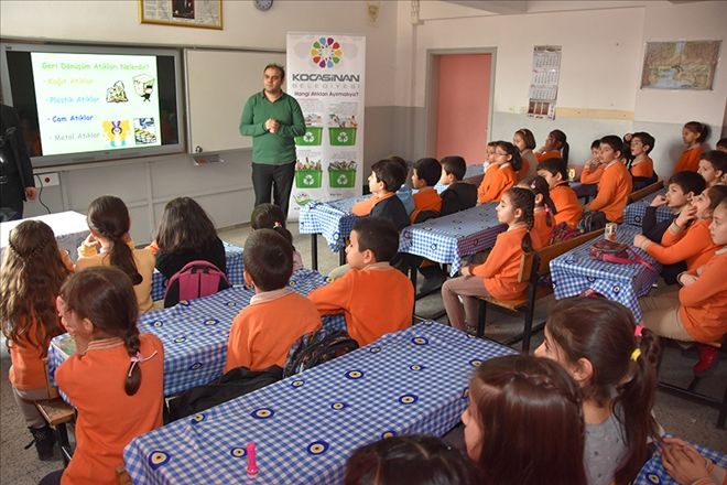 okullarda geri dönüşüm eğitimi devam ediyor
