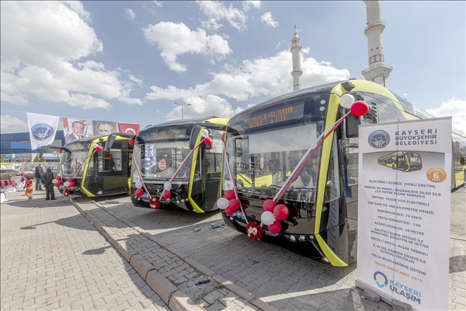 Kayseri elektrikli otobüslerle tanıştı 