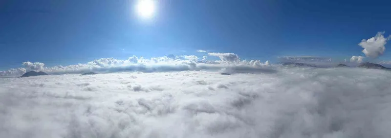 Kayseri’de sis bulutlarının üzerinden görüntüler hayran bıraktı
